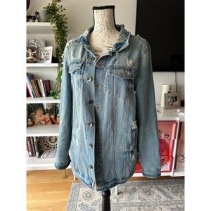 distressed denim jacket